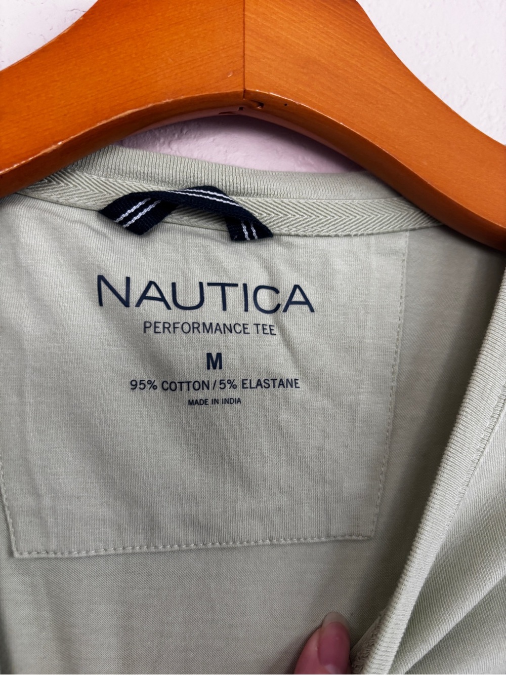 Nautica Men's Sage Green Crew Neck Logo Tee size M - Picture 4 of 6